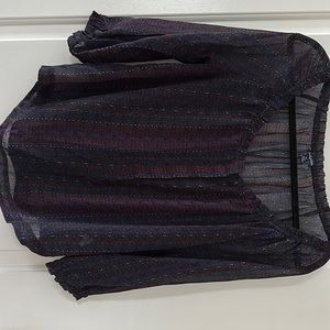 American Eagle Outfitters Women’s boho off the shoulder multicolor blouse,Size S